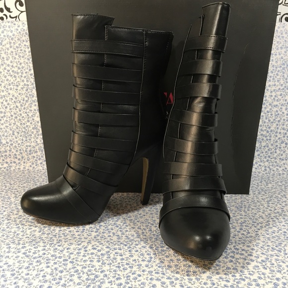 JustFab Shoes - Just Fab Romandy Black Strappy Ankle Boots